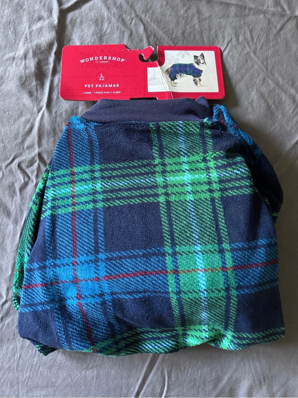 Plaid Blue & Green Dog Pajamas - Cozy Full-Body Pet Suit